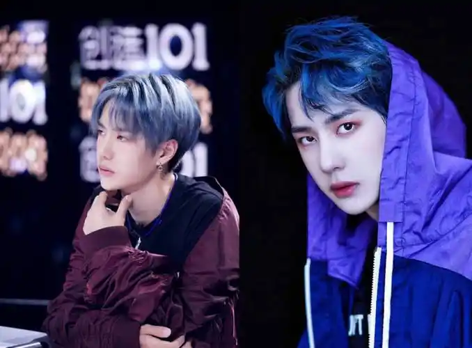 爱豆撩人发色,肖战紫色,王一博蓝色,朱正廷:这个拼接a爆了!