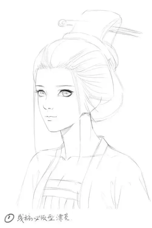 漫画女装古风头像怎么画一步步教你画女装古风头像