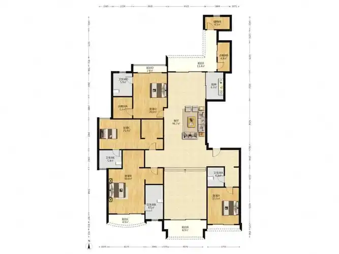 雅居乐滨江国际310平大平层层高36米一梯一户