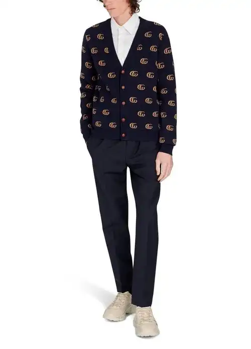【包邮包税】 gucci古驰 21年春夏 男士 针织衫 cardigan guc7y474blu