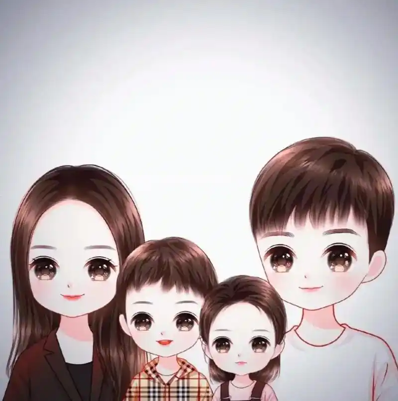 四口之家一儿一女     #微信头像   #卡通头像  - 抖音