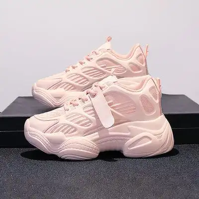 网面透气厚底增高运动老爹鞋女