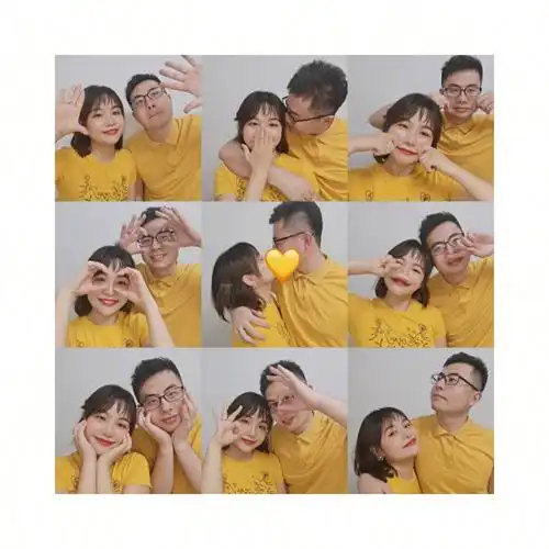 选哪套呢情侣自拍九宫格