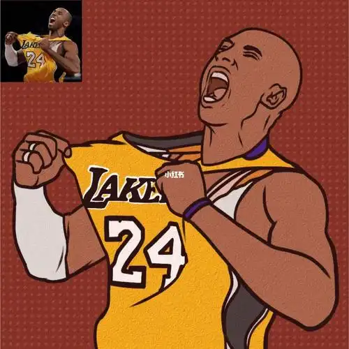 9/100插画头像|真人照片转q版人物—科比