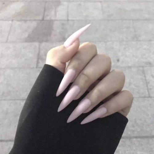 日系欧美超长尖形梯形美甲成品贴片假指甲磨砂洛滑多色可选可拆卸穿戴