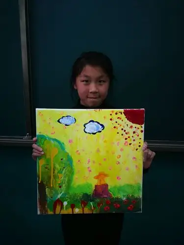 描绘春天的色彩——三年级手指油画创作