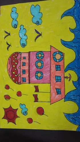 民族小学三年级美术乘差大轮游世界