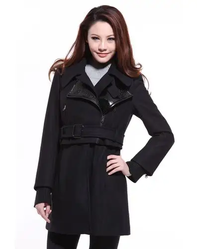 品牌混合专场-1----夜场-卡璐琳兰karorinlan 女款黑色毛呢大衣