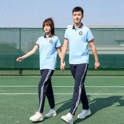 夏季初中学生校服套装高中生男女班服t恤技术学院运动休闲团体服