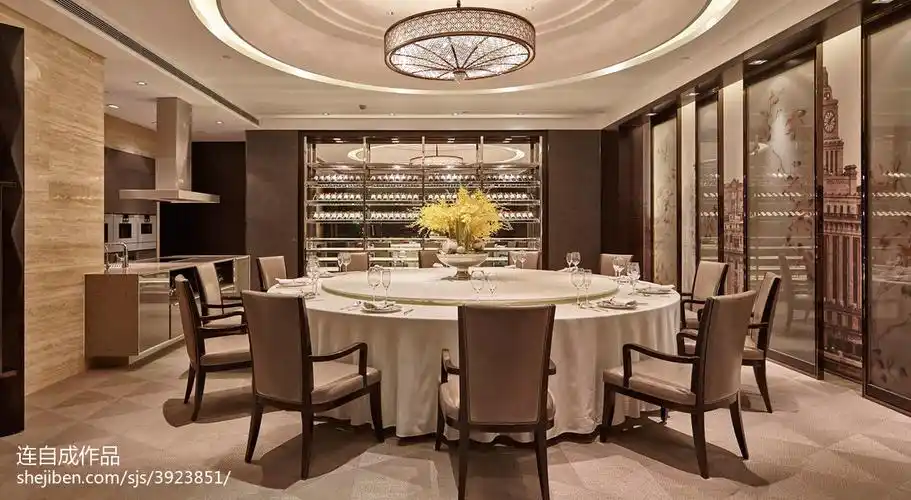 高级休闲会所餐厅吊顶装修效果图