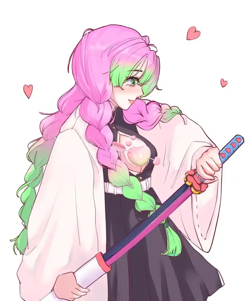 procreate绘画 #鬼灭之刃 #甘露寺蜜璃  - 抖音