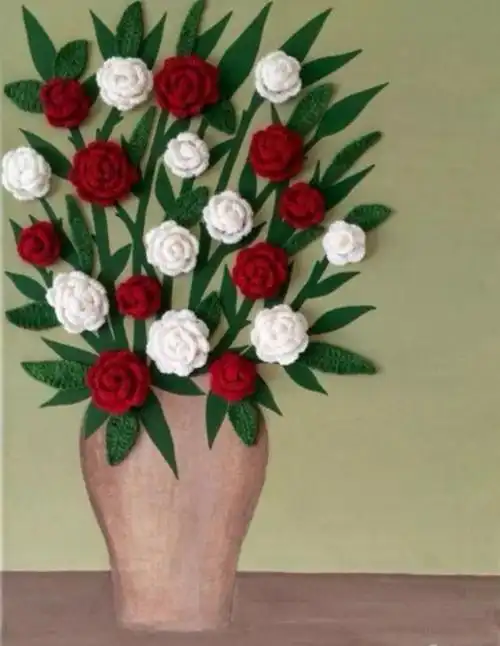 黄色的毛线简单的怎么画(18款毛线花朵装饰画)(24)