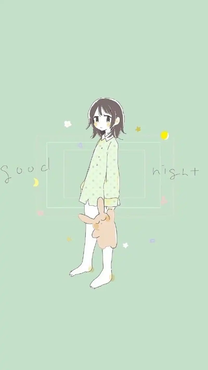 清新治愈系卡通绘画手机壁纸