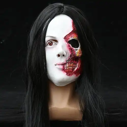 万圣节道具派对鬼屋舞会酒吧搞怪动漫美女头套整蛊面具半脸乳胶头