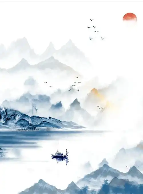 古风海报分享|水墨山水画禅意山水画今天给大家分享一组国风水墨山水