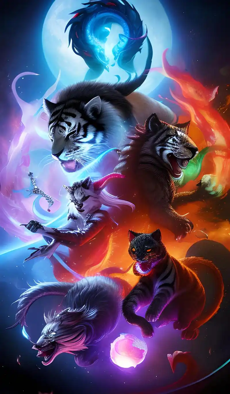 分享神兽龙虎系列手机壁纸4月11日