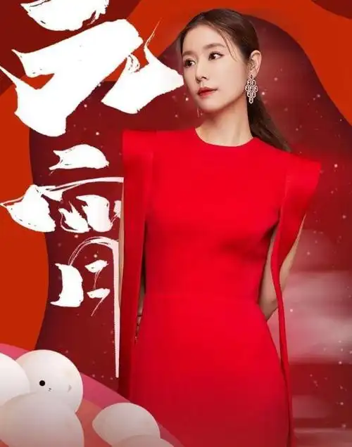 林心如元宵节美照曝光一袭大红色中式礼服诠释了最美中国风