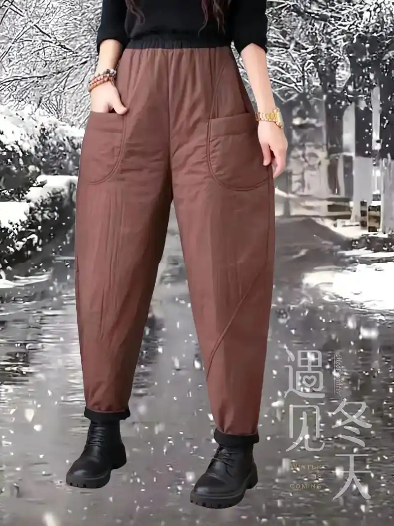 复古文艺风哈伦棉裤