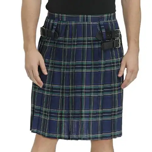 苏格兰裙子男士民族节日裙男装格纹百褶裙工作搞怪大码服装 4614蓝色