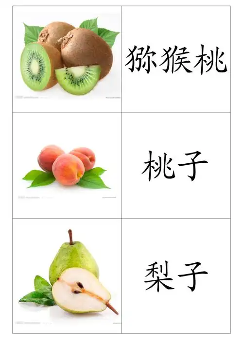 自制水果认字卡