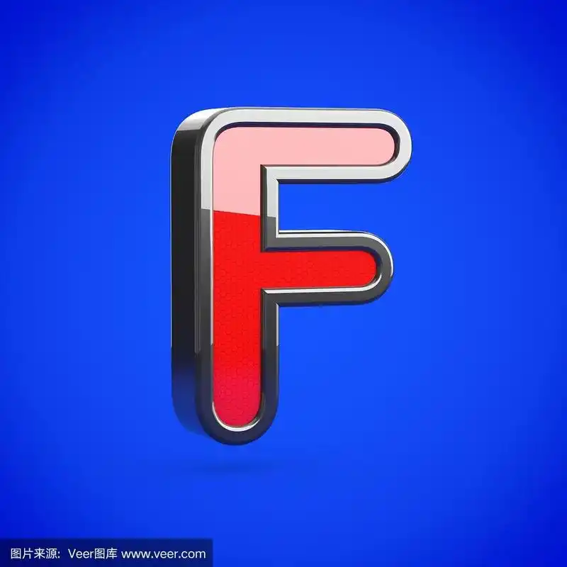 超级英雄字母f大写孤立在蓝色背景.