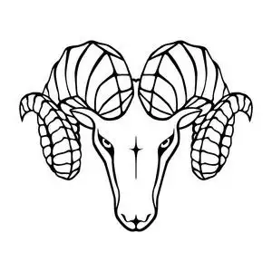 符号盘羊.黑色符号头 ram 查出的白色背景.抽象平面向量例证照片