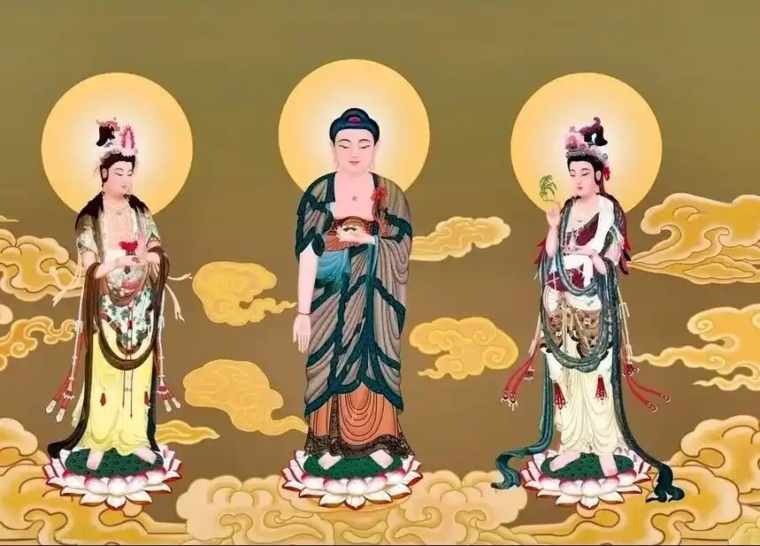 祈福纳祥瑞 佛教西方三圣(阿弥陀三尊)#平安喜乐诸事顺遂 # - 抖音