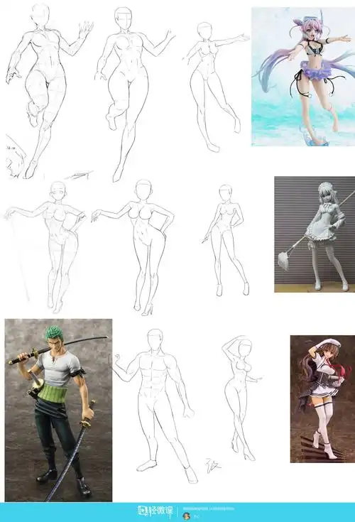 动漫插画基础——站姿人体肌肉穿插练习