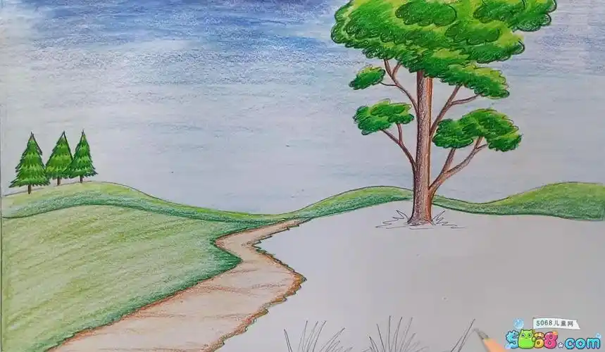 教小朋友画一幅风景画 美丽的风景画步骤教程