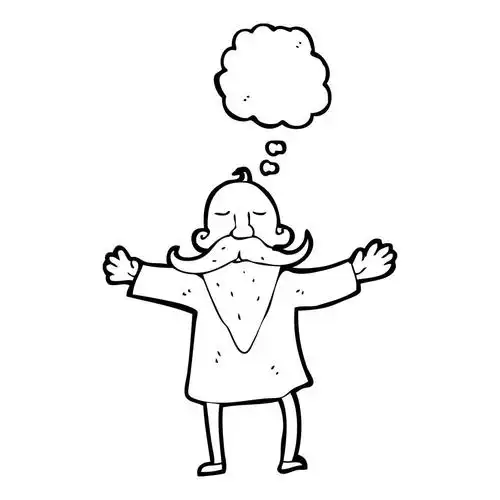 聪明的人,矢量,卡通智者在白色背景上