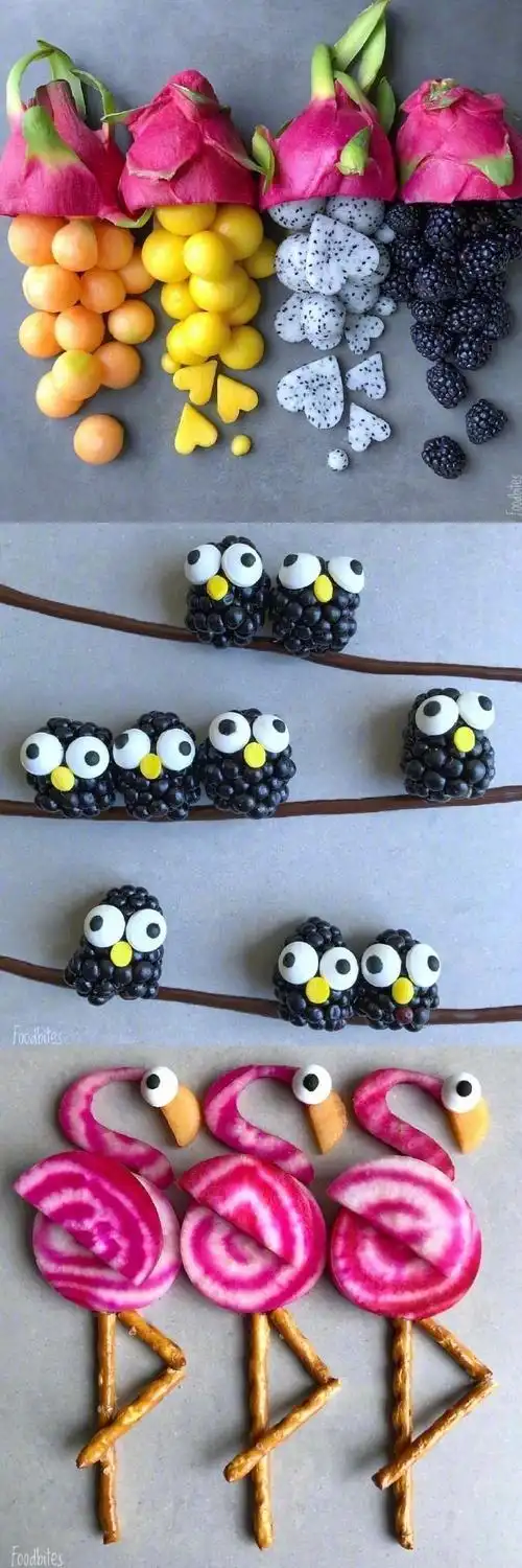 可爱有趣的水果拼盘,好有创意 ins:foodbites