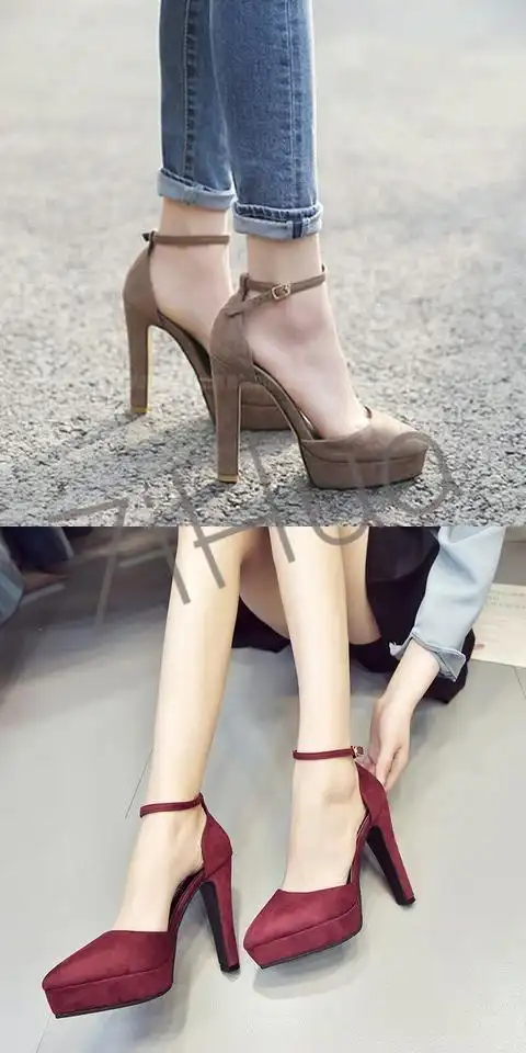 高跟鞋女细跟性感女神12厘米防水台一字扣12cm夜场公主宴会百搭夏f3