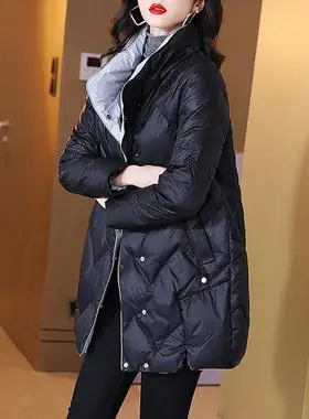 素订女装旗舰店原创品牌2022新款黑色设计感小众冬装小个子外套女