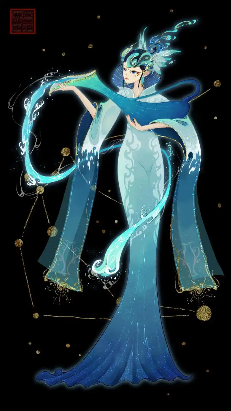 水瓶座74#画画 #板绘 #插画 #国风 - 抖音