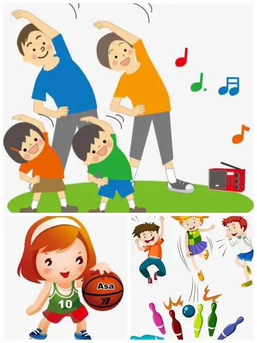 做运动,锻炼身体 晨起早操,拍球,跳圈