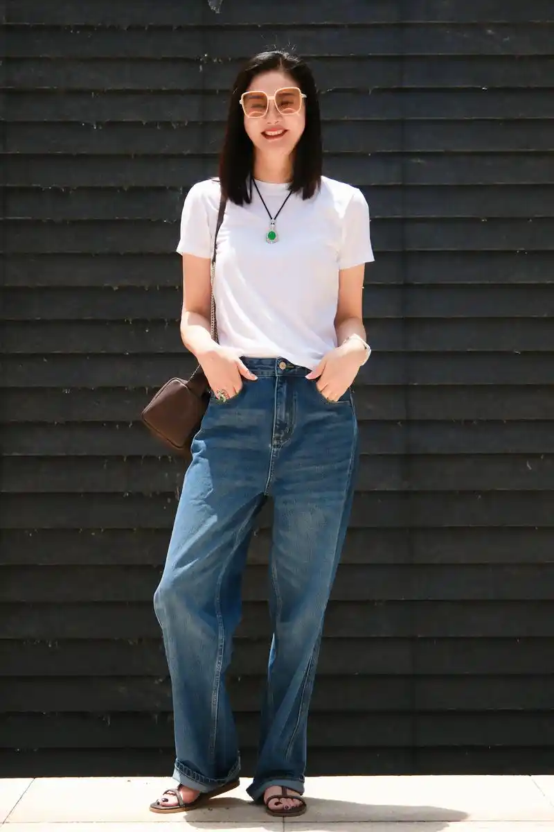 牛仔裤 #夏季穿搭 #女装 浸 - 抖音
