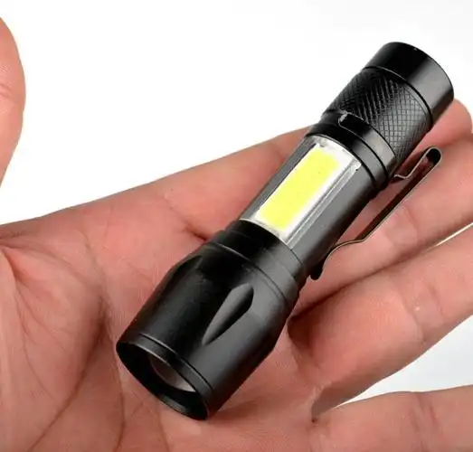 铝合金迷你微型 usb 充电 led 战术手电筒可调整 led cob 手电筒 led