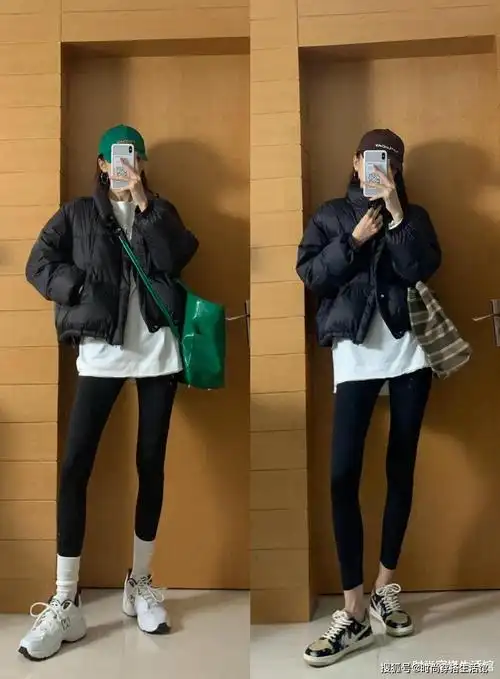 原创羽绒服鲨鱼裤2021年王炸组合时髦显瘦又高级冬天穿很好看67
