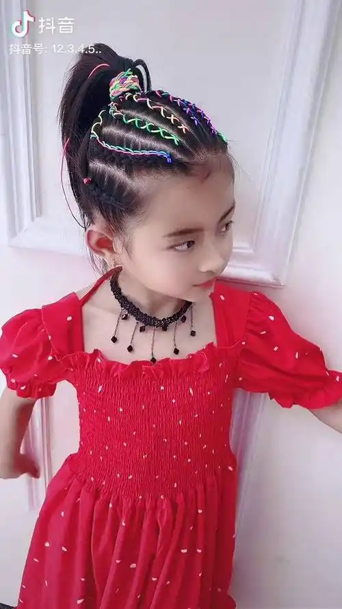 儿童编发儿童发型小辫小辫扎起来