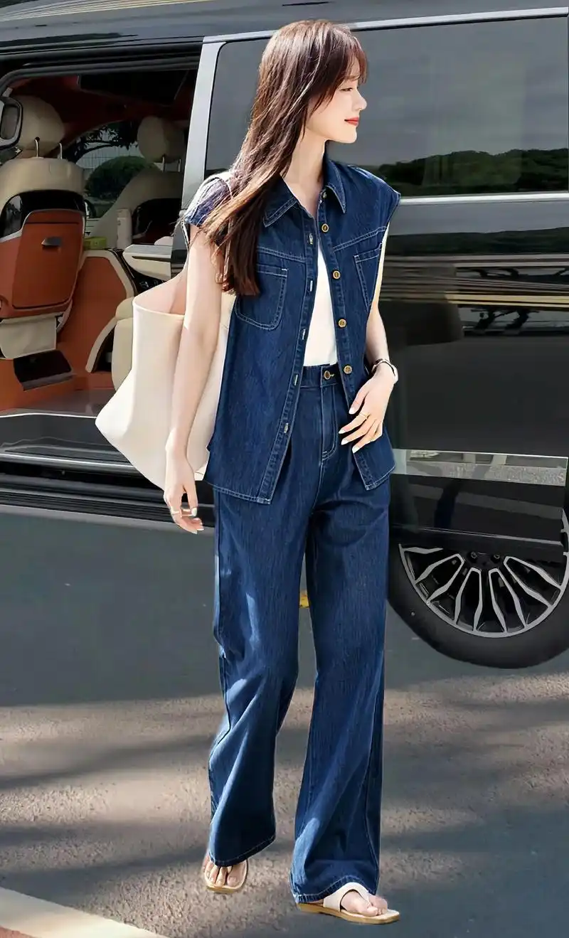 這款牛仔套装好好看呀～休闲又百搭,无论是出去逛街还是约会,都能轻松