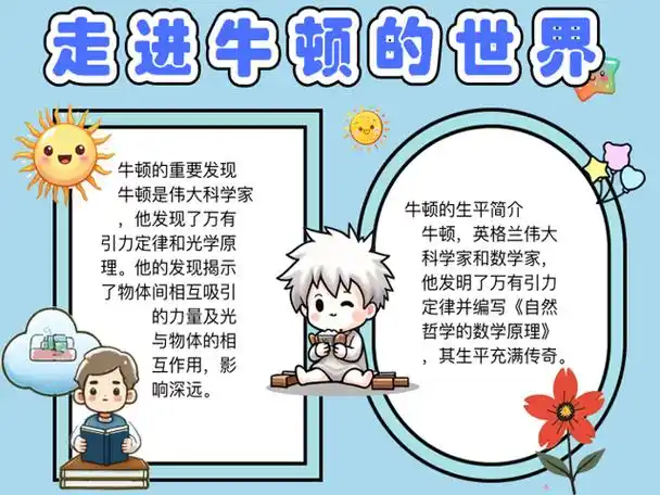 牛顿手抄报 走进牛顿的世界,探索科学的奥秘!