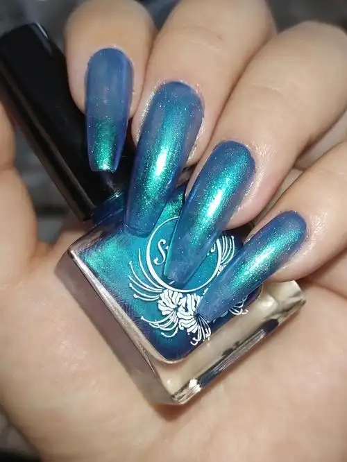 snow polish  人鱼印花板 jl#自调指甲油  #亲手晒美甲