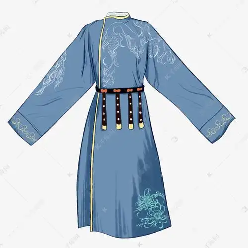 手绘古代男性汉服传统服饰