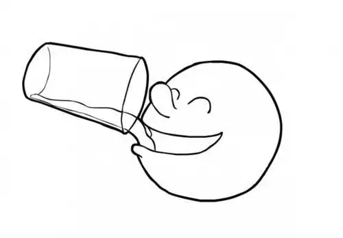 卡通喝水杯简笔画