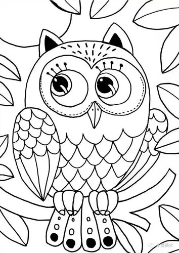 【马克笔线描创意手绘】月夜里的猫头鹰_亦博美术_零二七艺考