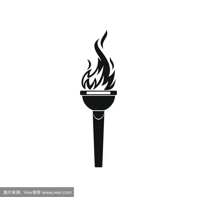 燃烧火炬黑色简单图标