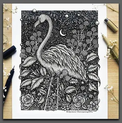 艺术|线条的艺术,精美而富有想象力的黑白装饰画