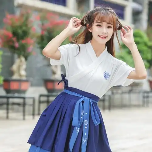 汉服女古装古风汉元素校服学生日常国风夏改良中国生理裤