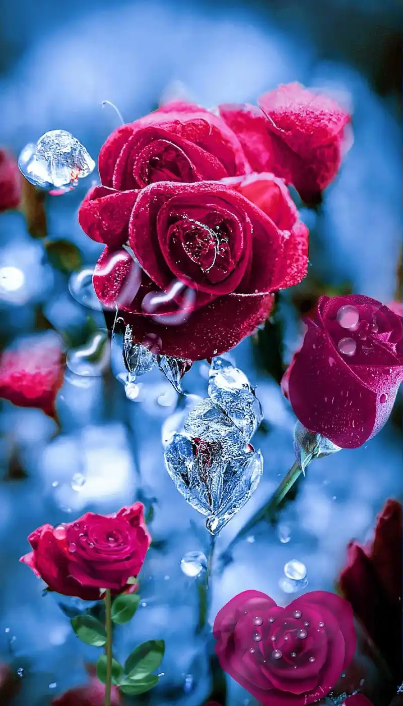 好浪漫的冰川玫瑰 当然是分享给您啦  #壁纸#图文计划#抖音 - 抖音