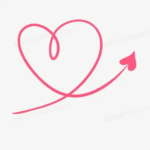 手绘可爱粉色爱心箭头装饰元素